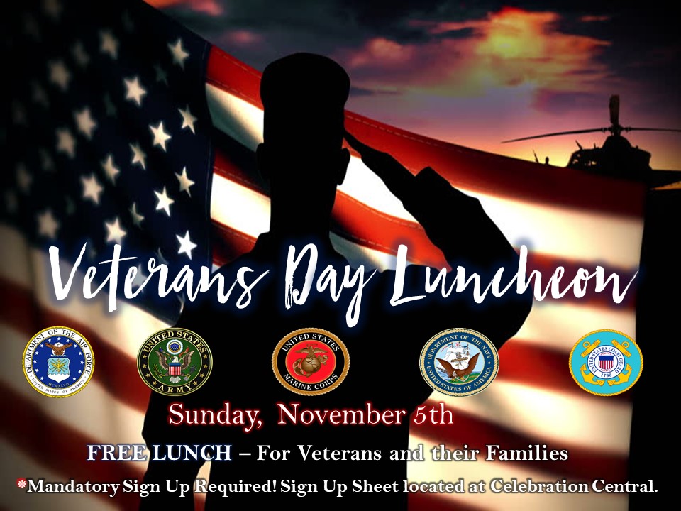 Veterans Day Lunceon Slide 2017 - Celebration